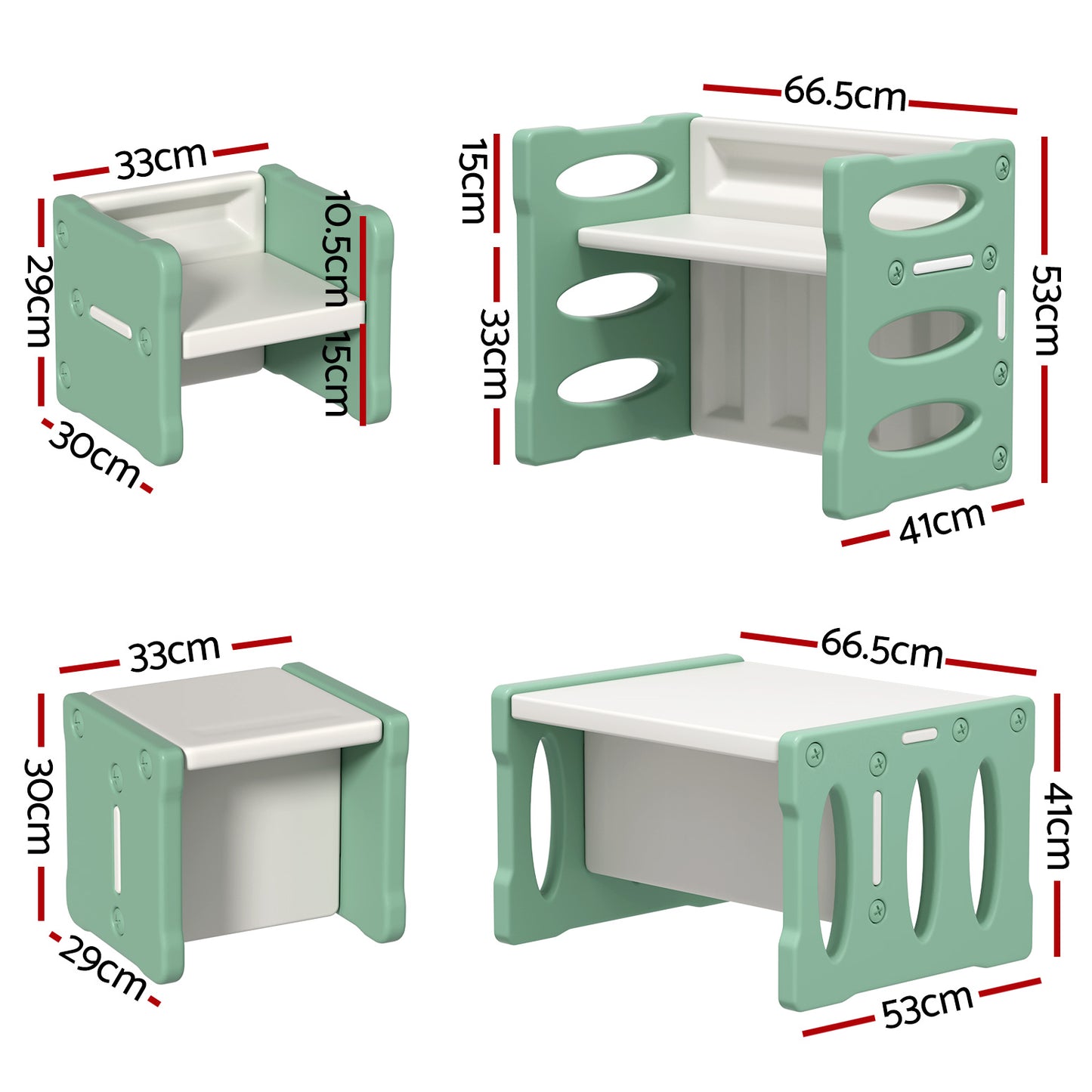 Keezi 3PCS Kids Table and Chairs Set HDPE