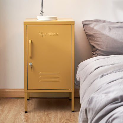 ArtissIn Metal Locker Storage Shelf Filing Cabinet Cupboard Bedside Table Yellow