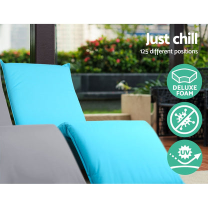 Artiss Adjustable Beach Sun Pool Lounger - Blue