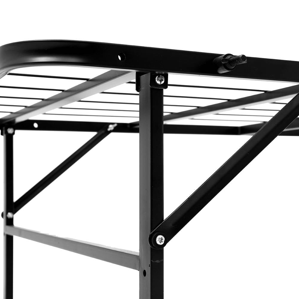 Artiss Folding Queen Metal Bed Frame - Black