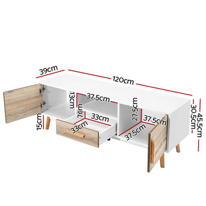 Artiss Wooden Entertainment Unit - White & Wood