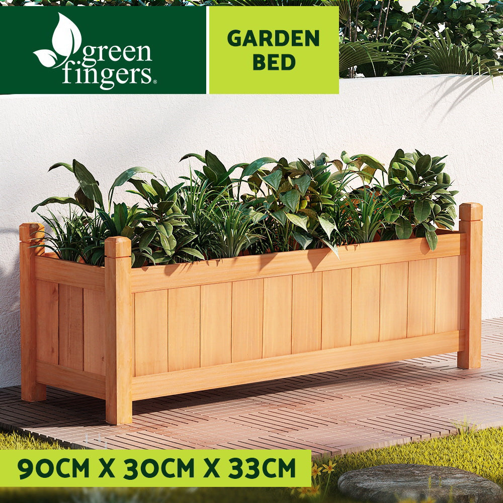 Greenfingers Garden Bed Raised Wooden Planter Outdoor Box Vegetables 90x30x33cm