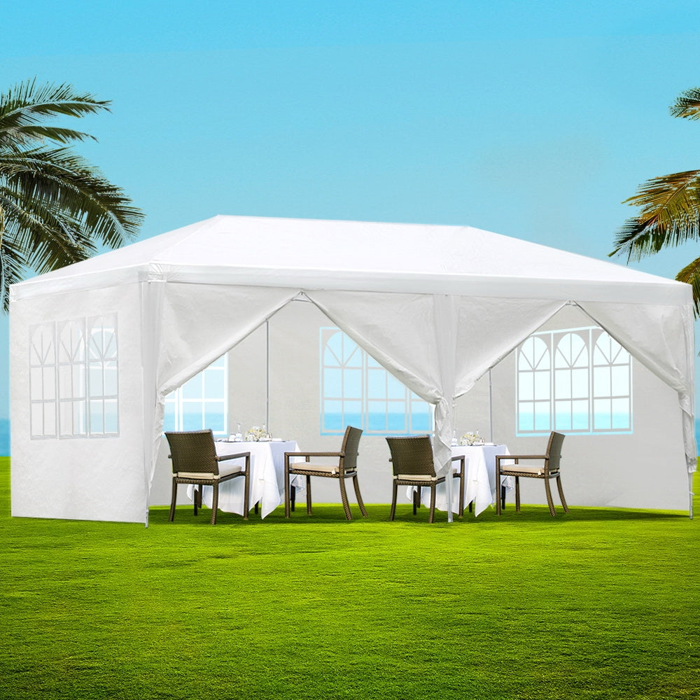 Instahut Gazebo Outdoor Marquee Wedding Gazebos Party Tent Camping White 3x6m