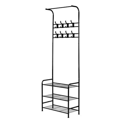 Artiss Clothes Rack Coat Stand Garment Portable Hanger Airer Organiser Shoe Storage Metal Black