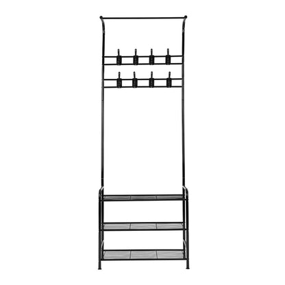 Artiss Clothes Rack Coat Stand Garment Portable Hanger Airer Organiser Shoe Storage Metal Black