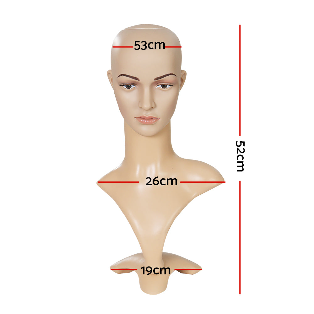 Embellir Female Mannequin Head Dummy Model Display Shop Stand Professional Use