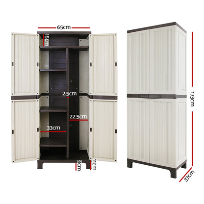 Gardeon Outdoor Storage Cabinet Lockable Cupboard Garage 173cm