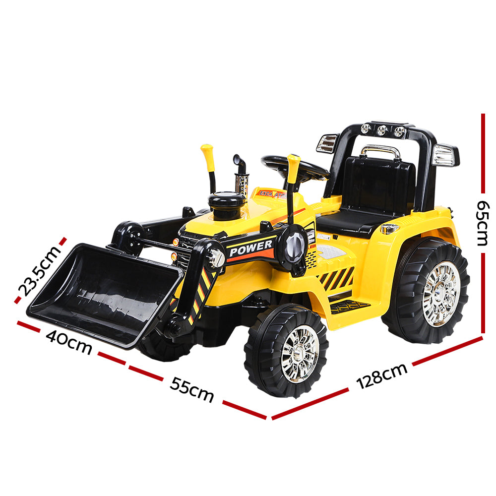 Rigo Kids Ride On Bulldozer Digger Electric Car Yellow