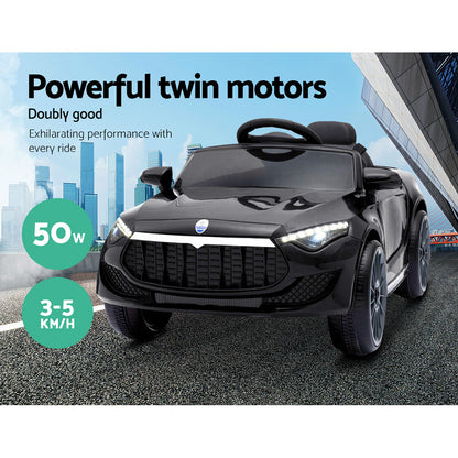 Rigo Kids Ride On Car Electric Toys 12V Battery Remote Control Black MP3 LED