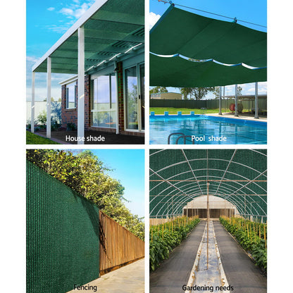 Instahut 90% Sun Shade Cloth Shadecloth Sail Roll Mesh 3.66x10m 195gsm Green