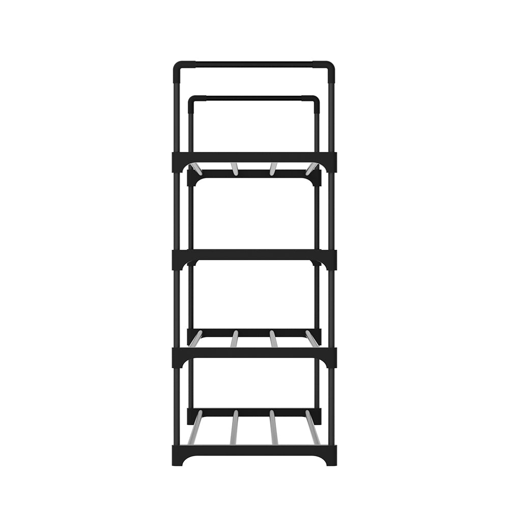 Artiss Shoe Rack Stackable 4 Tiers 80cm Shoes Shelves Storage Stand Black