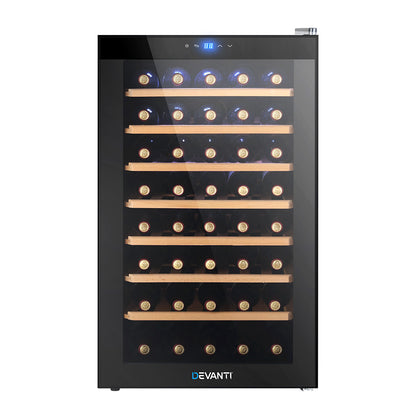 Devanti Wine Cooler Compressor Fridge Chiller Storage Cellar 51 Bottle Black