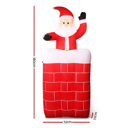 Jingle Jollys Christmas Inflatable Pop Up Santa 1.8M OutdoorDecorations Lights