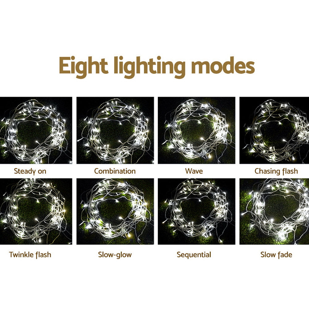 Jingle Jollys Christmas Lights 500 LED 100M String Light Cool White Decorations